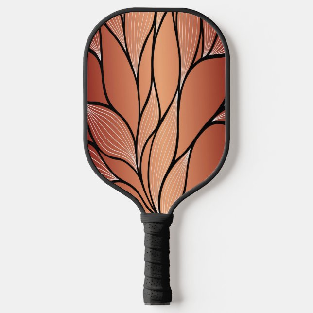 Rustic Coppery Bronze Leave Pattern  Pickleball Paddle (Front)