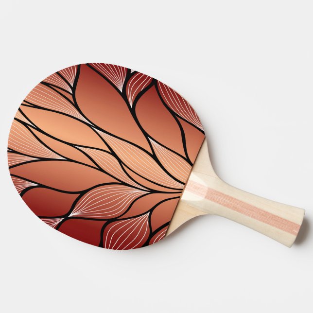 Rustic Coppery Bronze Leave Pattern  Ping Pong Paddle (Side)