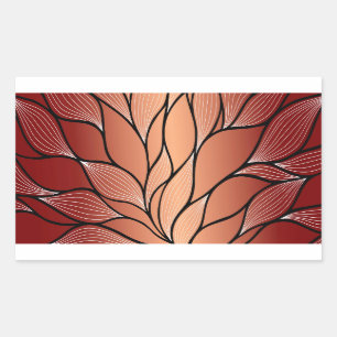 Rustic Coppery Bronze Leave Pattern  Rectangular Sticker