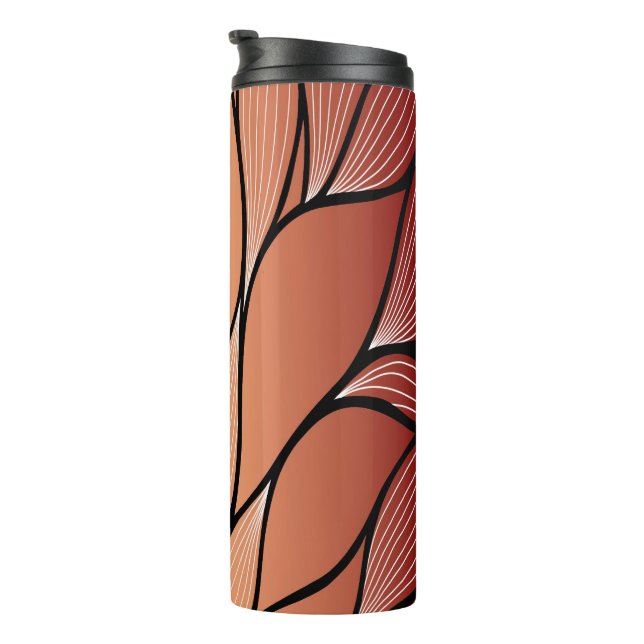 Rustic Coppery Bronze Leave Pattern  Thermal Tumbler (Rotated Right)