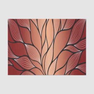 Rustic Coppery Bronze Leave Pattern  Tissue Paper
