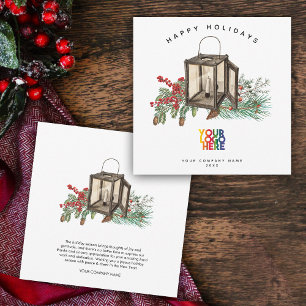Rustic Corporate Business Logo Christmas Card