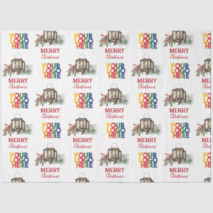 Rustic Corporate Business Logo Christmas Tissue Paper