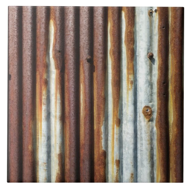 Rustic Corrugated Metal Tile (Front)