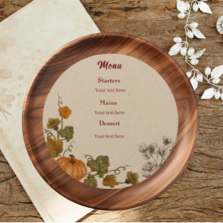 Rustic & Cosy Autumn Wedding Collection Flat Menu