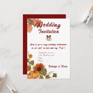 Rustic& Cosy Autumn Wedding Collection invitation