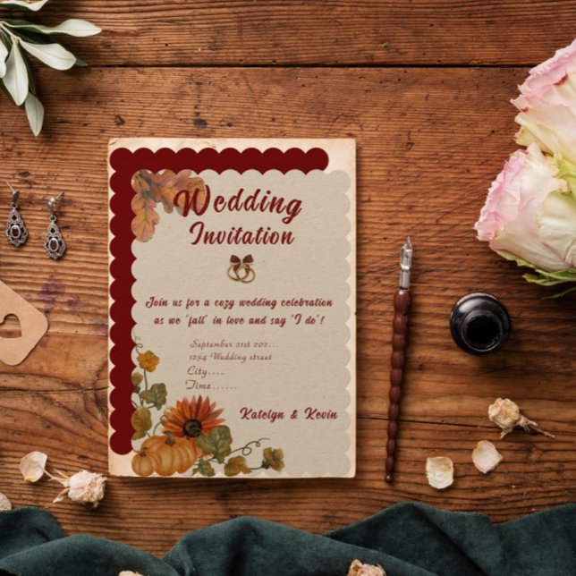 Rustic& Cosy Autumn Wedding Collection invitation  (Creator Uploaded)