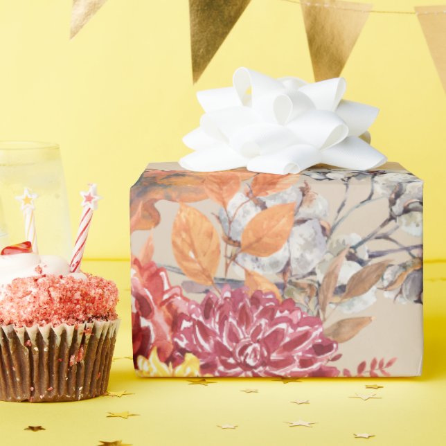 Rustic & Cosy Autumn Wedding Wrapping Paper (Birthday Party)