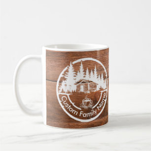 Rustic Cottage Cabin Barn   Custom Family Name Coffee Mug