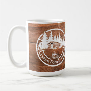 Rustic Cottage Cabin Barn   Custom Family Name Coffee Mug