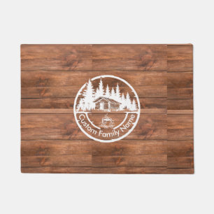 Rustic Cottage Cabin Barn   Custom Family Name Doormat
