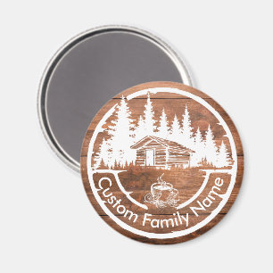 Rustic Cottage Cabin Barn Custom Family Name Magnet