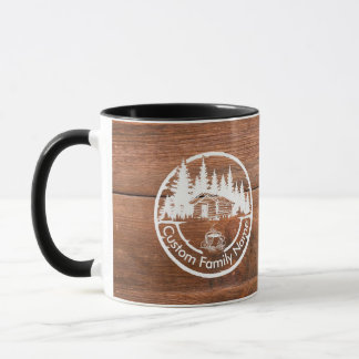Rustic Cottage Cabin Barn | Custom Family Name Mug