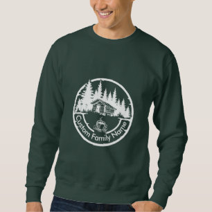 Rustic Cottage Cabin Barn   Custom Family Name Sweatshirt