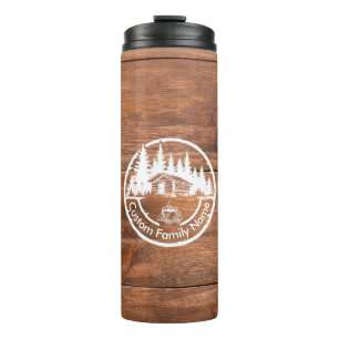 Rustic Cottage Cabin Barn Custom Family Name Thermal Tumbler