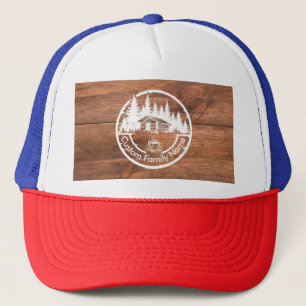 Rustic Cottage Cabin Barn   Custom Family Name Trucker Hat