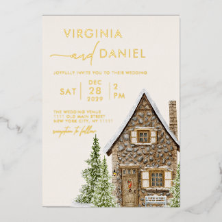 Rustic Cottage Cabin Winter Holiday Wedding
