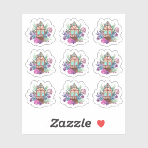 Rustic Cottage Chic Floral Cabin Watercolor Sheet