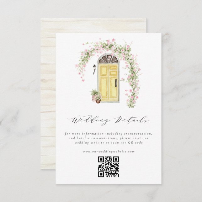 Rustic Cottage Flower Garden Wedding Details Enclosure Card (Front/Back)