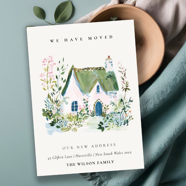Rustic Cottage Landscape Home We have Moved Card (Creator Uploaded)