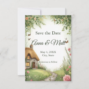 Rustic Cottage Wildflower Save the Date
