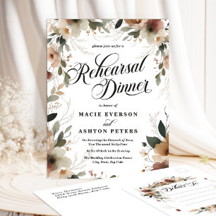 Rustic Cottagecore Floral Rehearsal Dinner Invitation Postcard