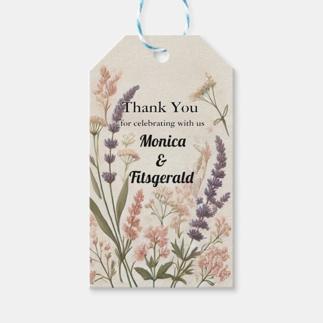 Rustic Cottagecore Wedding Favour Tag (Front)