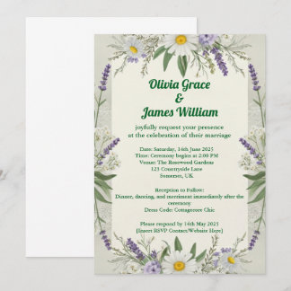 Rustic Cottagecore Wedding Invitation