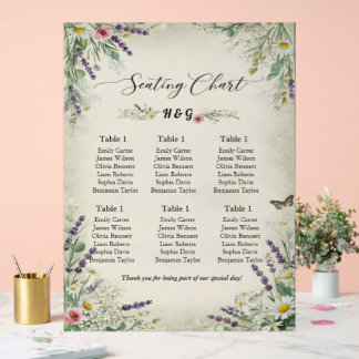 Rustic Cottagecore Wedding Seating Chart