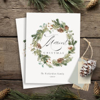 Rustic Cotton Pine Cone Merriest Christmas Wreath 