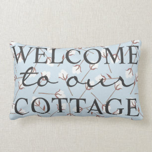 Rustic Cotton Welcome To Our Cottage - Family Name Lumbar Cushion