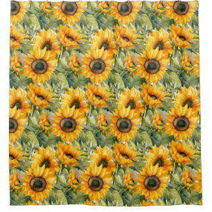 Rustic Country Americana Sunflower Shower Curtains