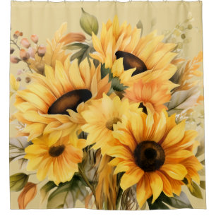 Rustic Country Americana Sunflower Shower Curtains