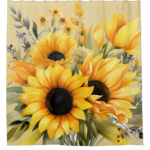 Rustic Country Americana Sunflower Shower Curtains