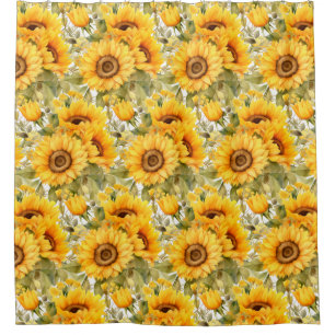 Rustic Country Americana Sunflower Shower Curtains