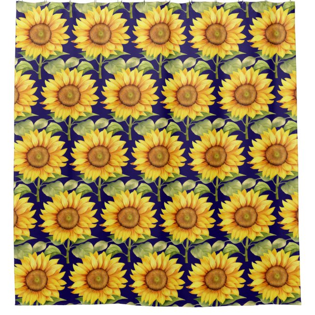 Rustic Country Americana Sunflower Shower Curtains (Front)