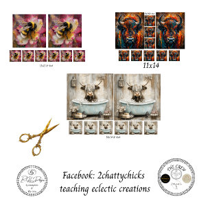 Rustic Country Animal Bee Bison Highland Decoupage Wrapping Paper Sheet