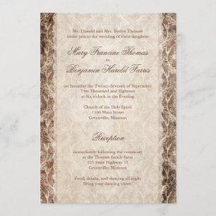 Rustic Country Antler + Lace Wedding Invitations