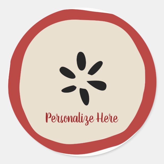 Rustic Country Apple Party Favour Classic Round Sticker (Front)