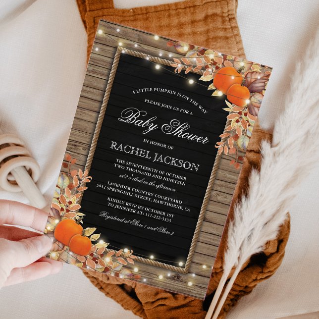 Rustic Country Autumn Fall Baby Shower Invitation (Creator Uploaded)