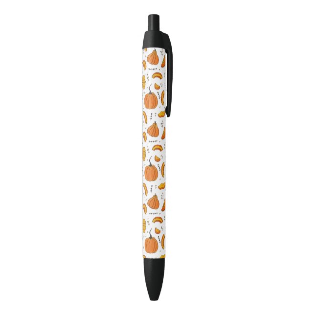 Rustic Country Autumn Fall Pumpkin Black Ink Pen (Bottom (Vertical))