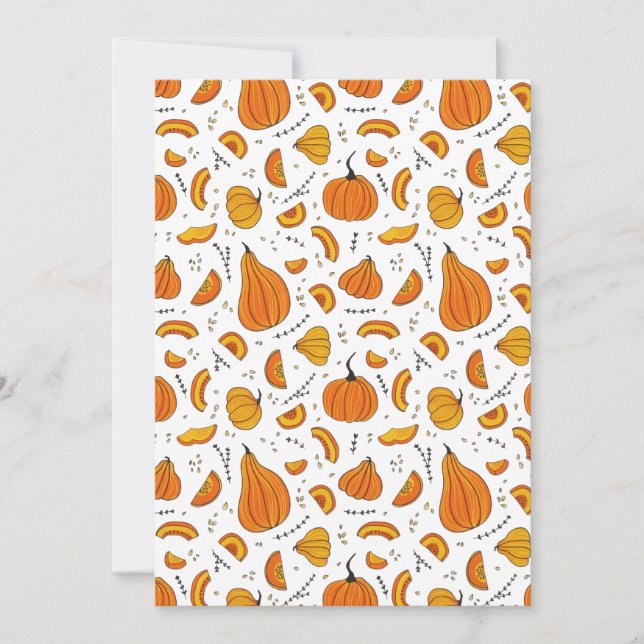 Rustic Country Autumn Fall Pumpkin Holiday Card (Front)