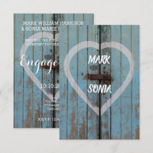Rustic country bard door Engagement party Invitation