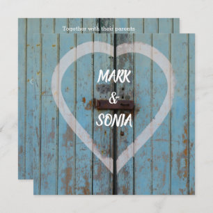 Rustic country bard door wedding invitation