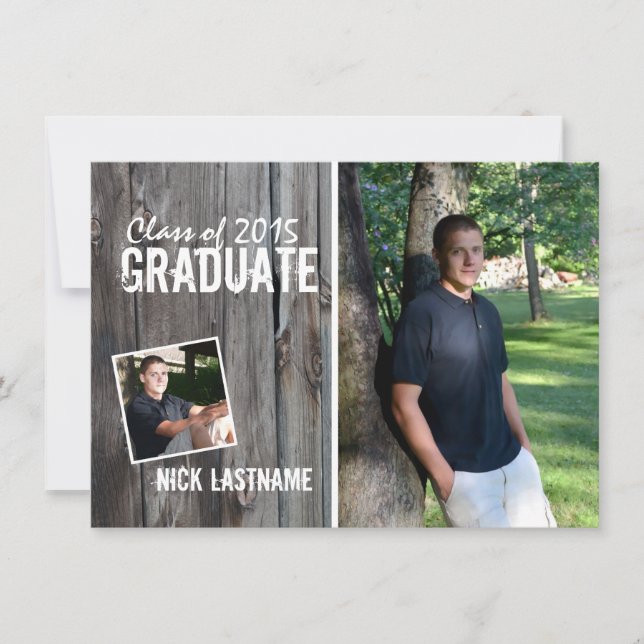 Rustic Country Barn 2015 Graduation Invitation (Front)