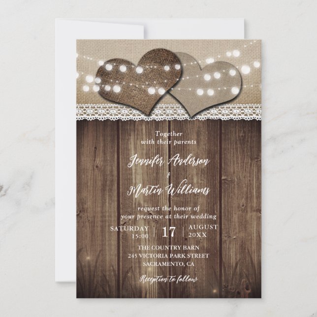 Rustic Country Barn Backyard Wedding Invitations (Front)