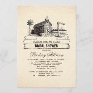 Rustic Country Barn Bridal Shower Invitations