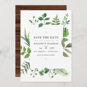 Rustic Country Barn Greenery Wedding Photo Save The Date