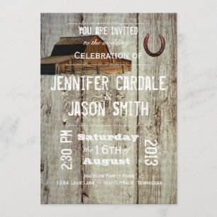 Rustic Country Barn Horseshoe Wedding Invitations