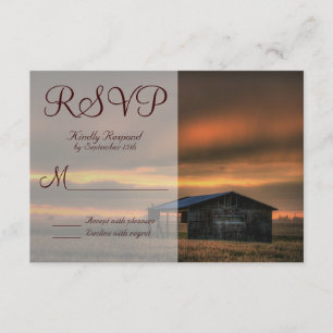 Rustic Country Barn Love Wedding RSVP Cards